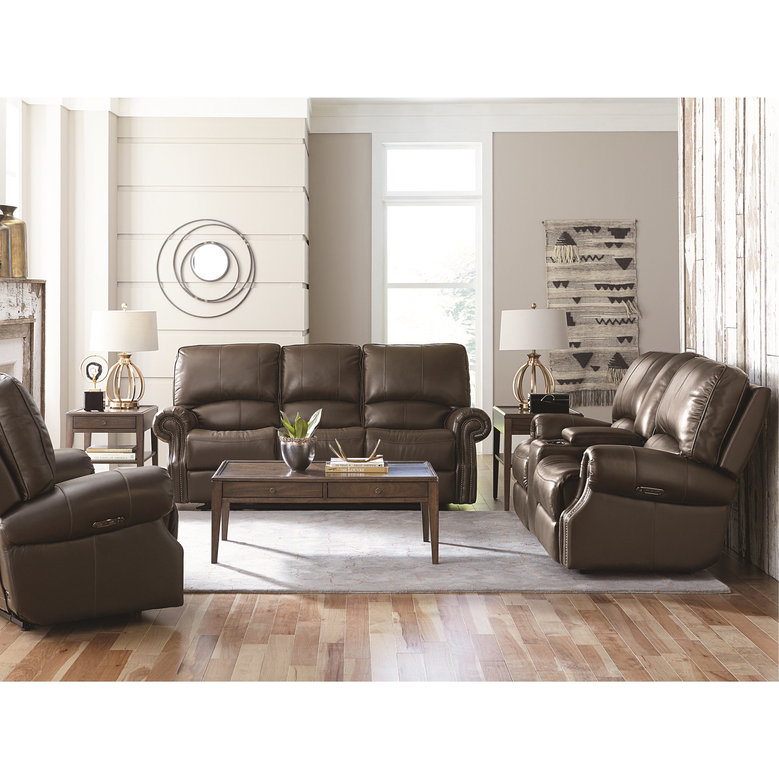 Bassett Club Level Prescott 10141 Transitional Power Motion Sofa